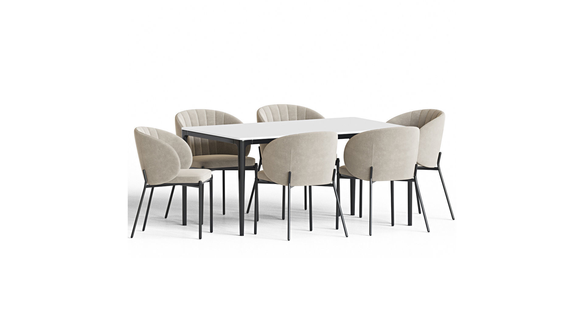 Dining Set 98 3D model_2