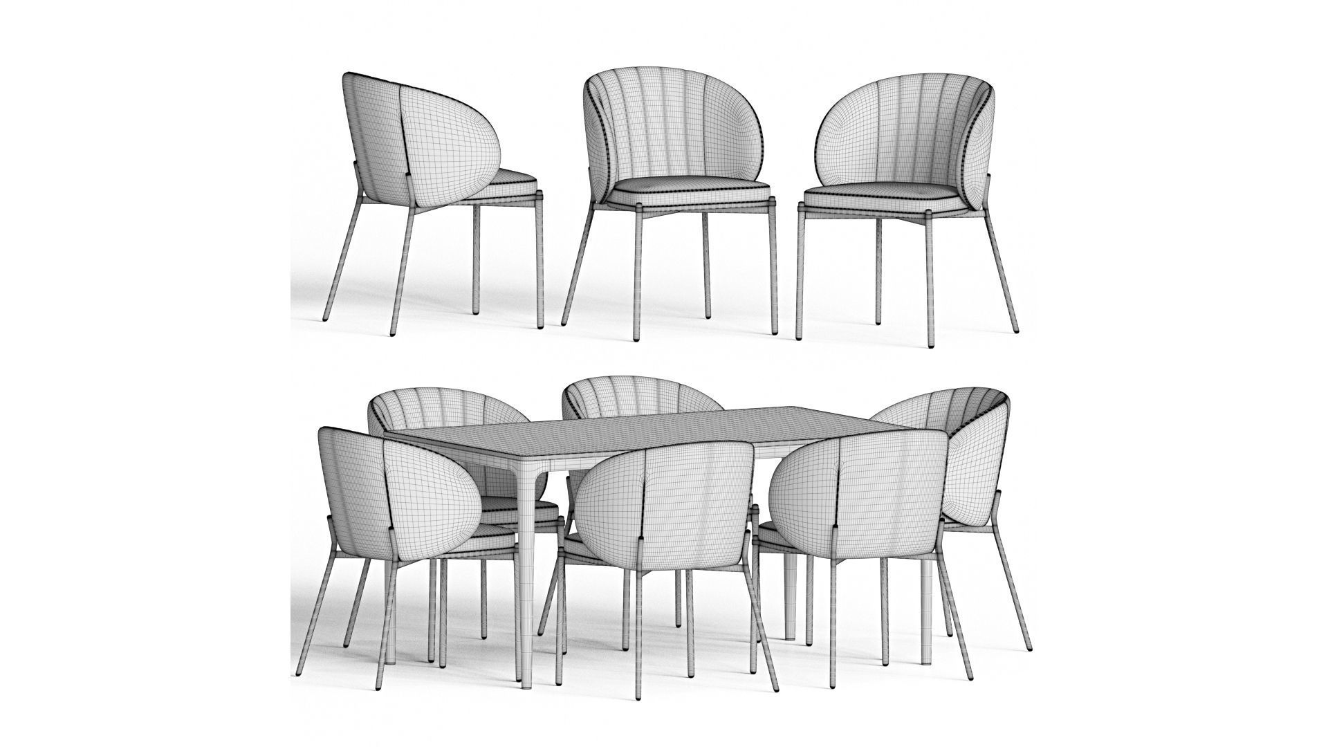 Dining Set 98 3D model_7