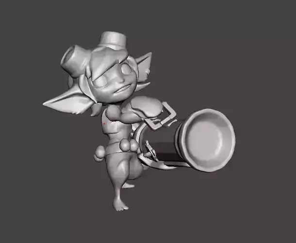 Tristana 3D Model character holding cup