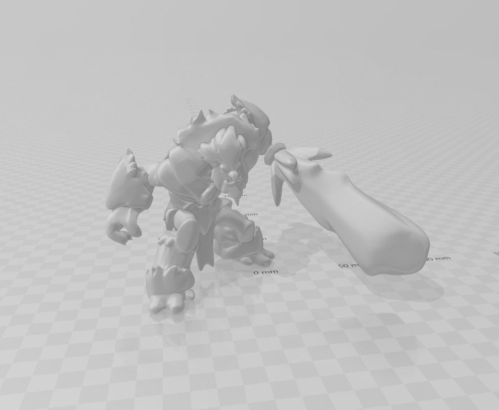 Trundle 3D Model monster holding sword 3D print model_2