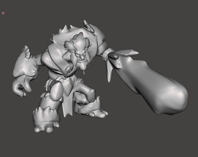 Trundle 3D Model monster holding sword 3D print model