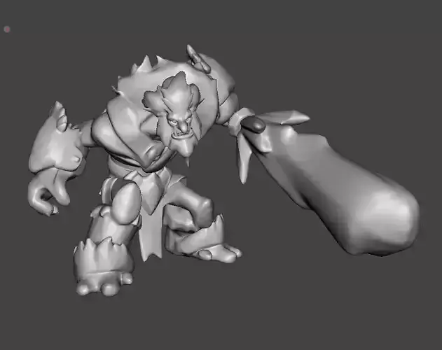 Trundle 3D Model monster holding sword 3D print model