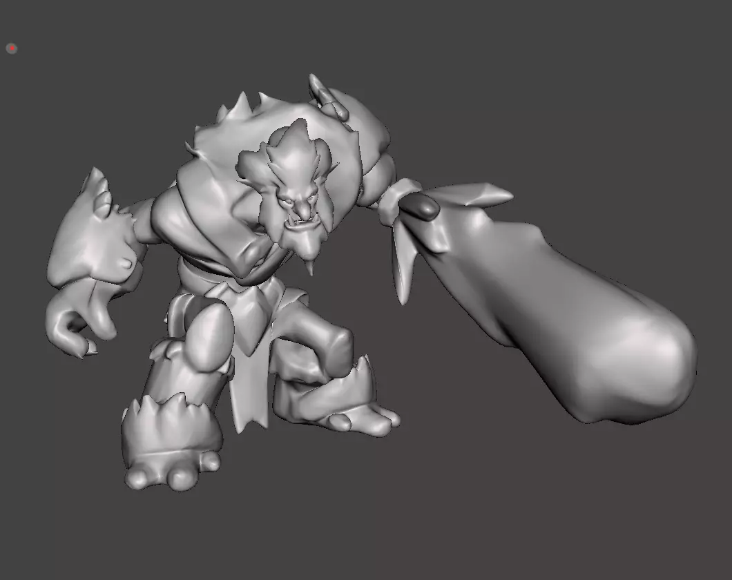 Trundle 3D Model monster holding sword 3D print model_0
