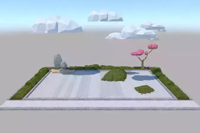 Japanese garden Karesansui pattern wickerwork