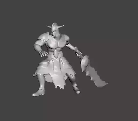Tryndamere 3D Model man holding sword