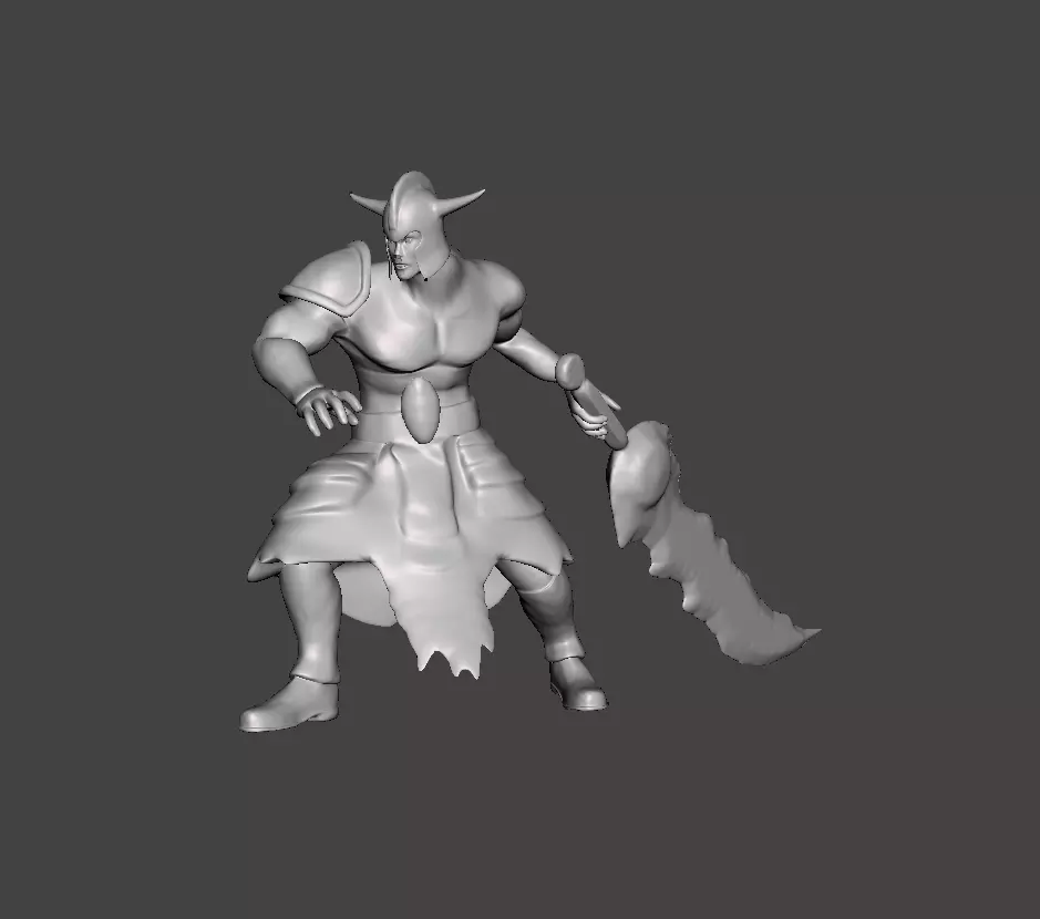 Tryndamere 3D Model man holding sword 3D print model_0