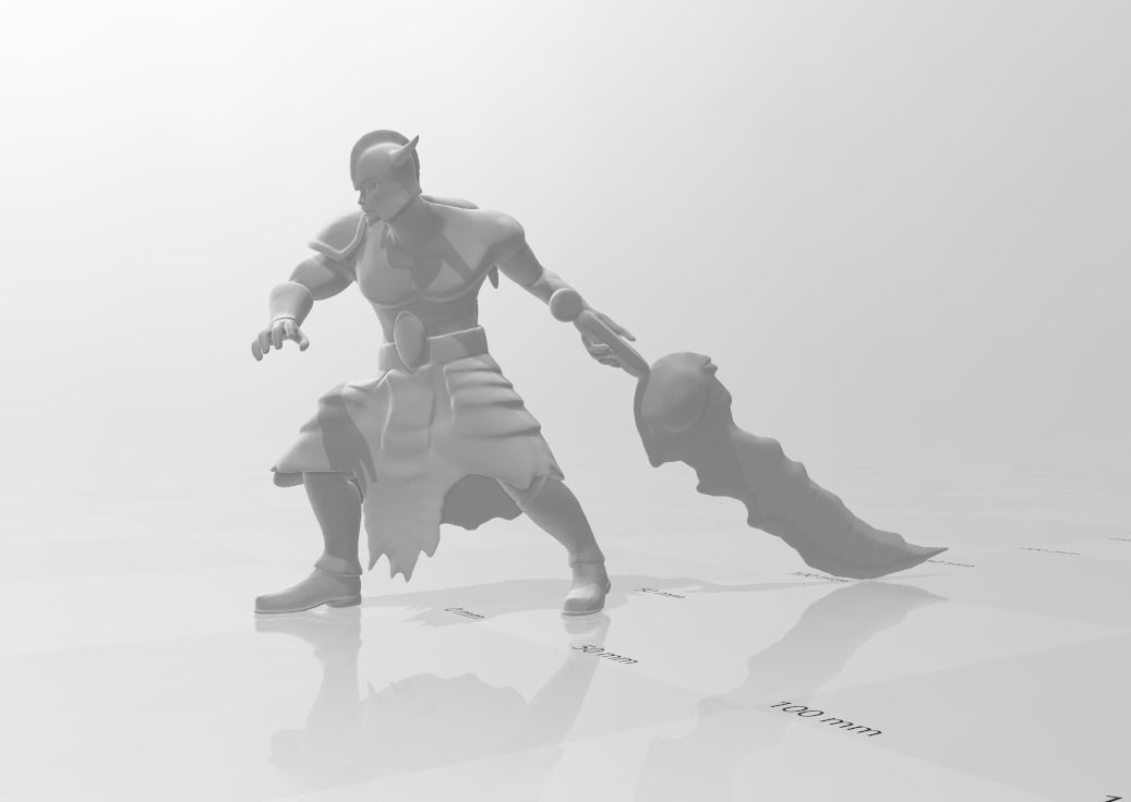 Tryndamere 3D Model man holding sword 3D print model_2