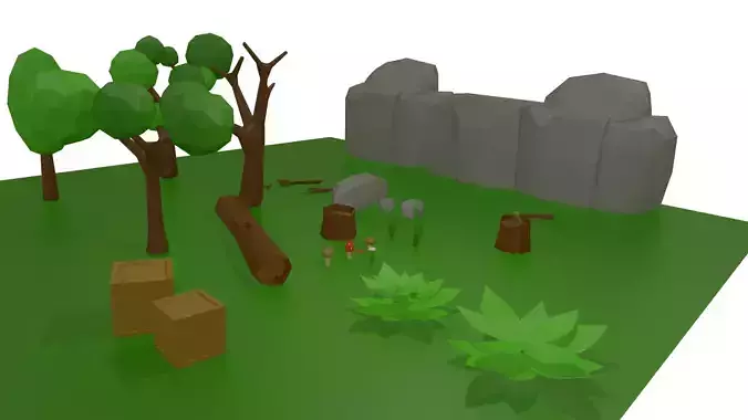 forest asset package lowpoly beauty cute