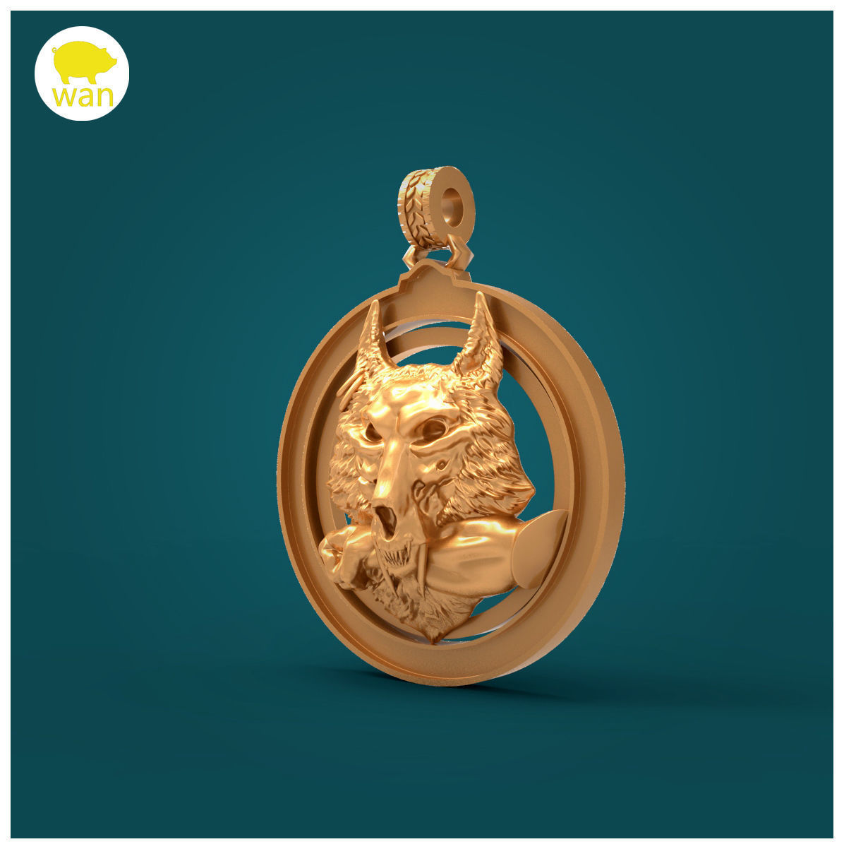 Werewolf Necklace 3D print model_1