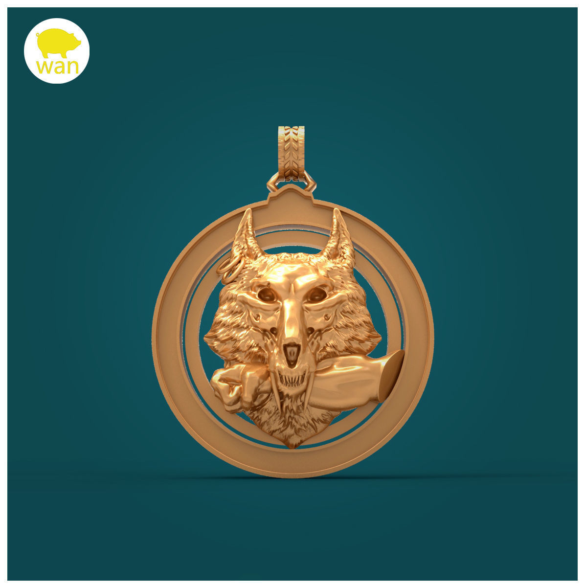 Werewolf Necklace 3D print model_2