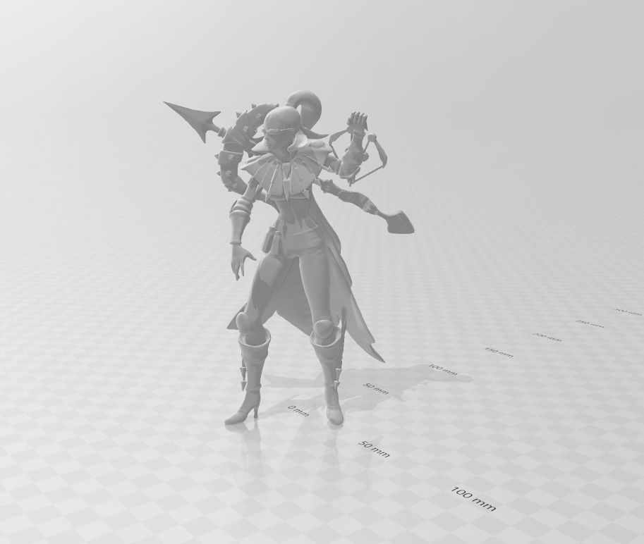Vayne 3D Model female character on platform 3D print model_1