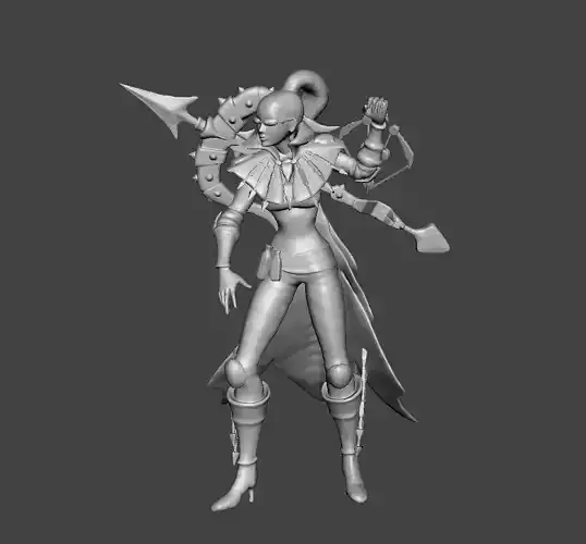 Vayne 3D Model female character on platform