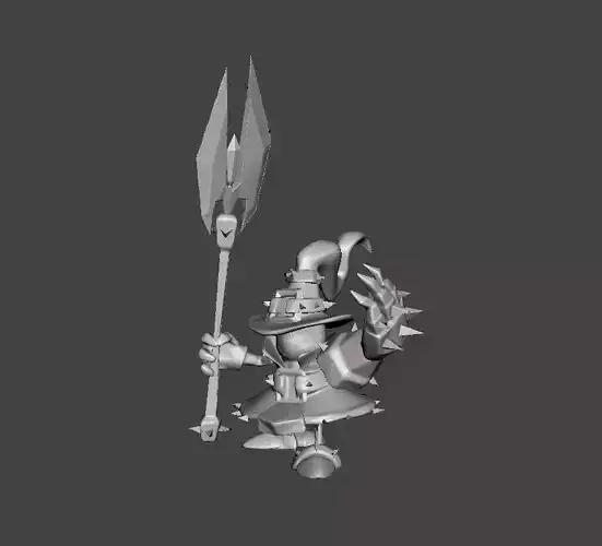 Veigar 3D Model character holding spear