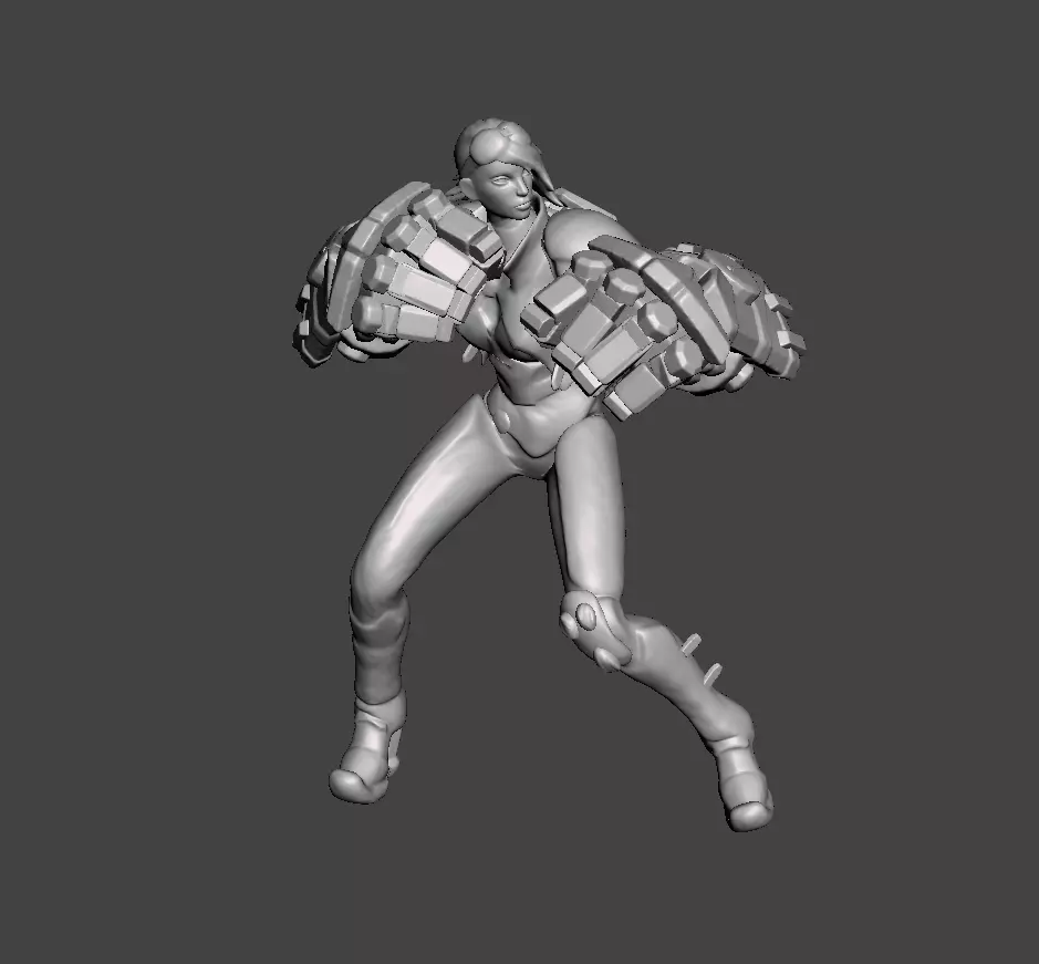 VI 3D Model female fighter 3D print model_0