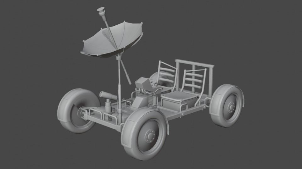 Apollo Lunar Rover Low-poly 3D model_6