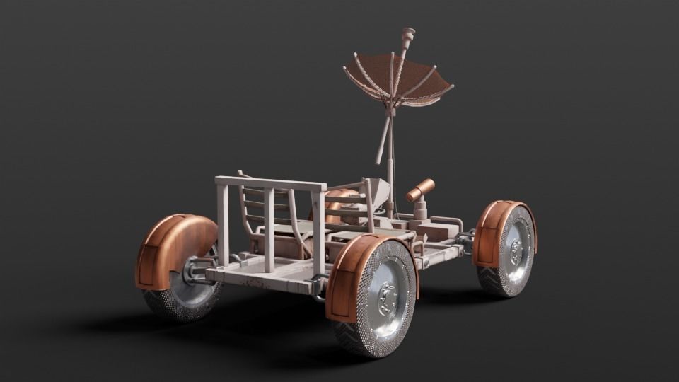 Apollo Lunar Rover Low-poly 3D model_5