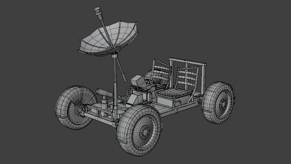Apollo Lunar Rover Low-poly 3D model_7