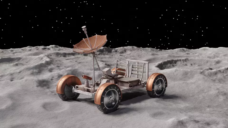 Apollo Lunar Rover Low-poly 3D model_0