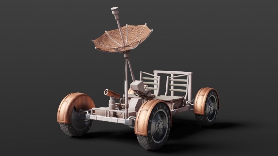 Apollo Lunar Rover Low-poly 3D model_4