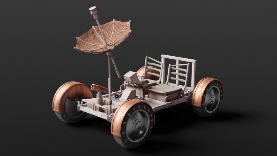 Apollo Lunar Rover Low-poly 3D model_2
