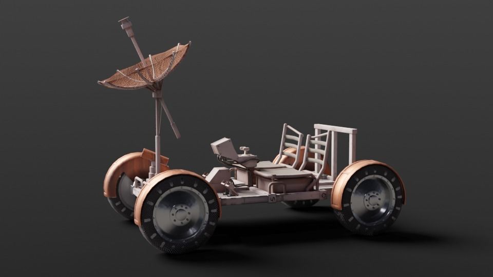 Apollo Lunar Rover Low-poly 3D model_3