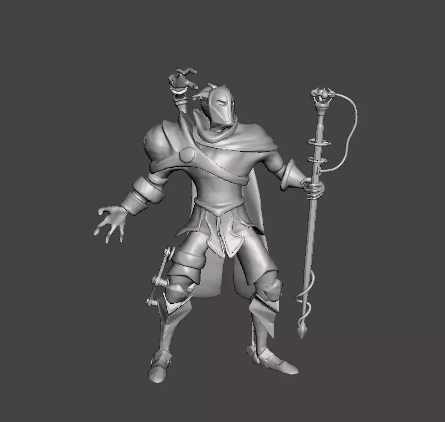 Viktor 3D Model man holding sword 3D print model