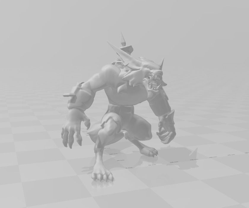 Warwick 3D Model creature with claws and teeth 3D print model_2