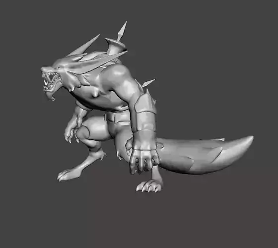 Warwick 3D Model creature with claws and teeth