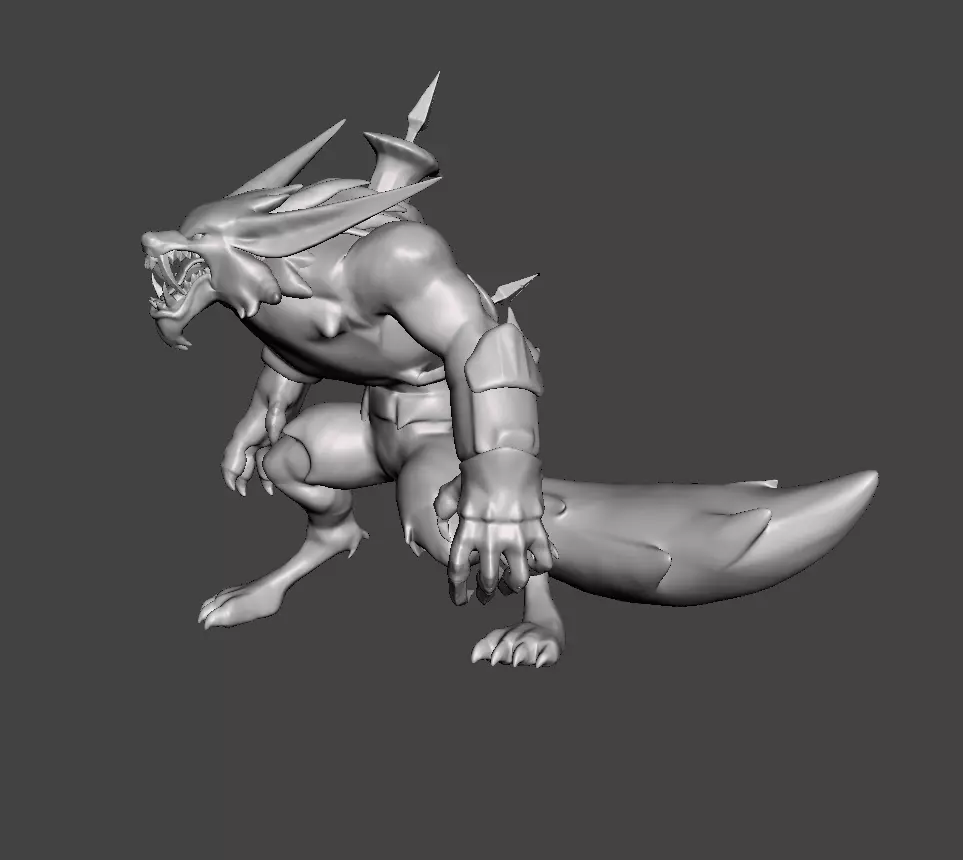Warwick 3D Model creature with claws and teeth 3D print model_0