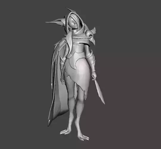Xayah 3D Model golden goddess