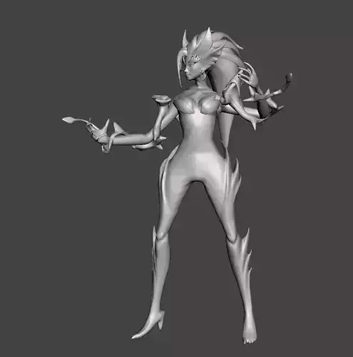 Zyra 3D Model female character silver 3D print model