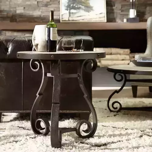 Hill Country Marble Top 3 Legs End Table