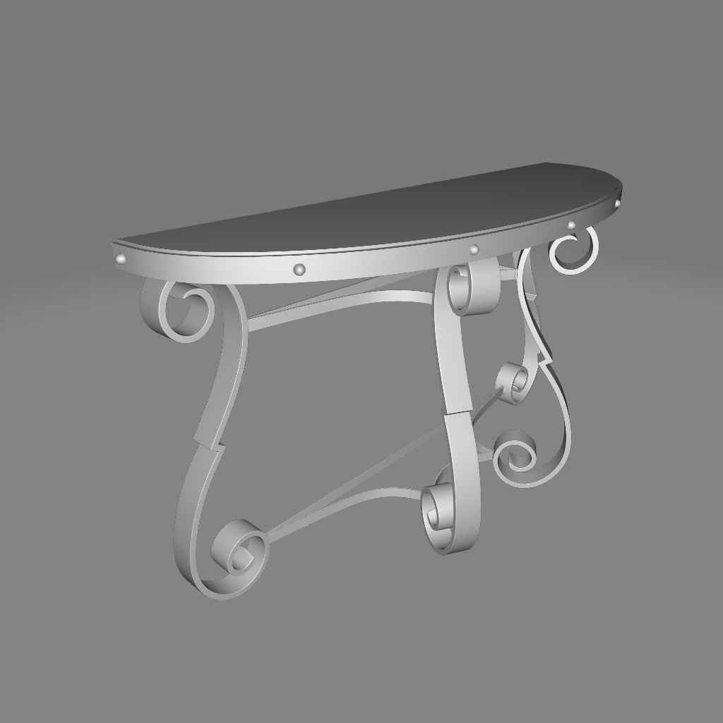 Hill Country Console Table 3D model_2