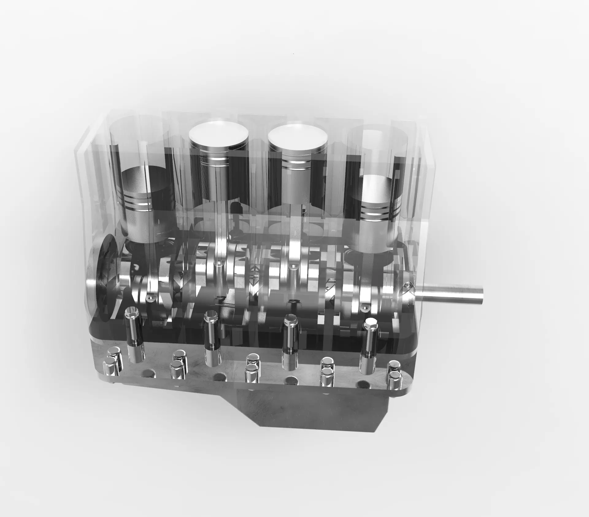 4-Cylinder Motor 3D print model_0
