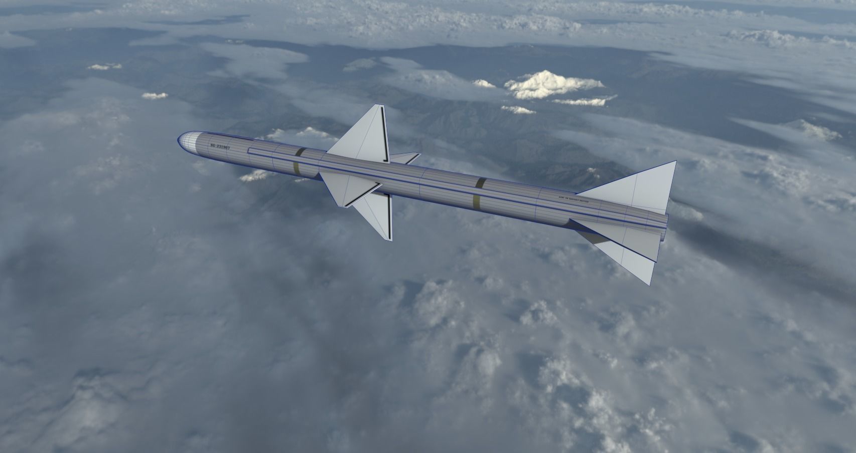 AIM-7 Missile Low-poly 3D model_8