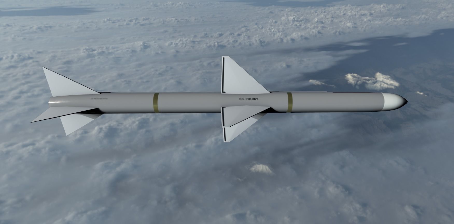 AIM-7 Missile Low-poly 3D model_15