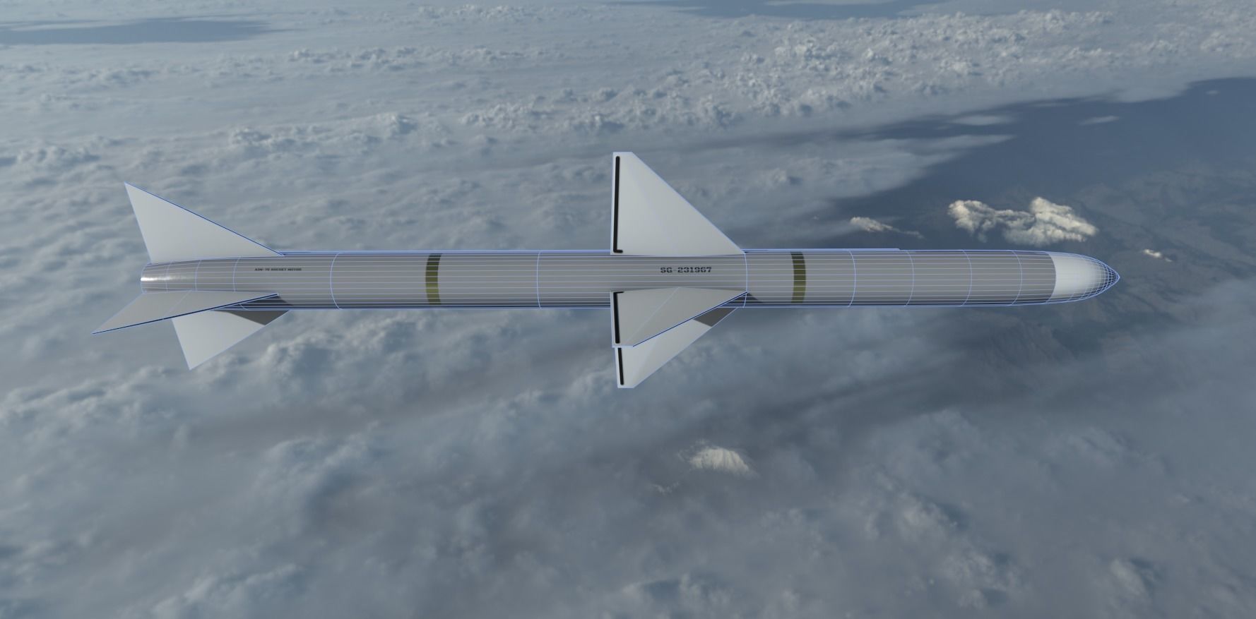 AIM-7 Missile Low-poly 3D model_16