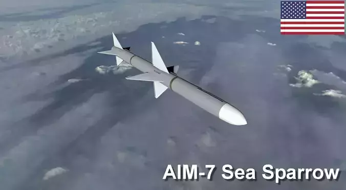 AIM-7 Missile Low-poly 3D model