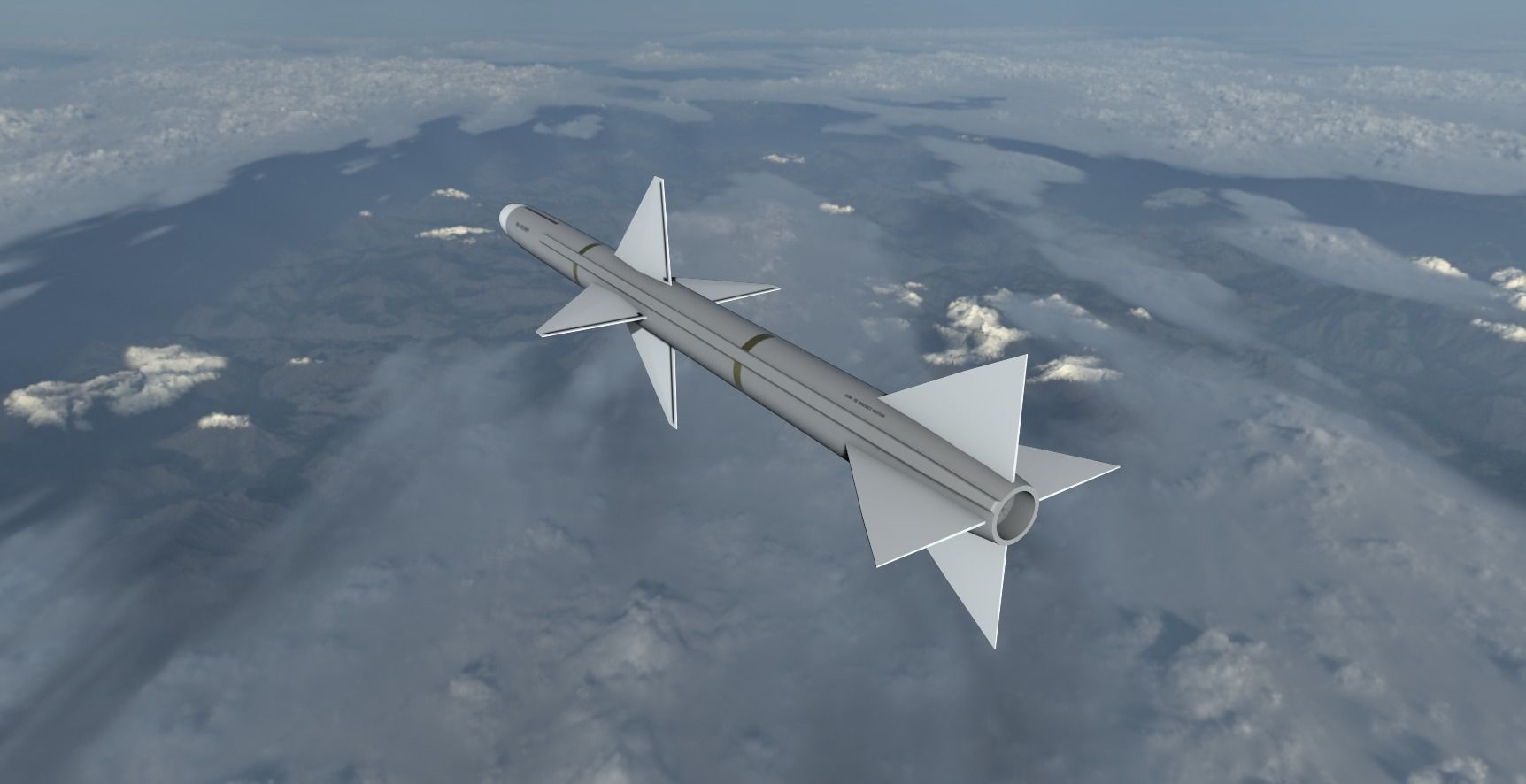 AIM-7 Missile Low-poly 3D model_9