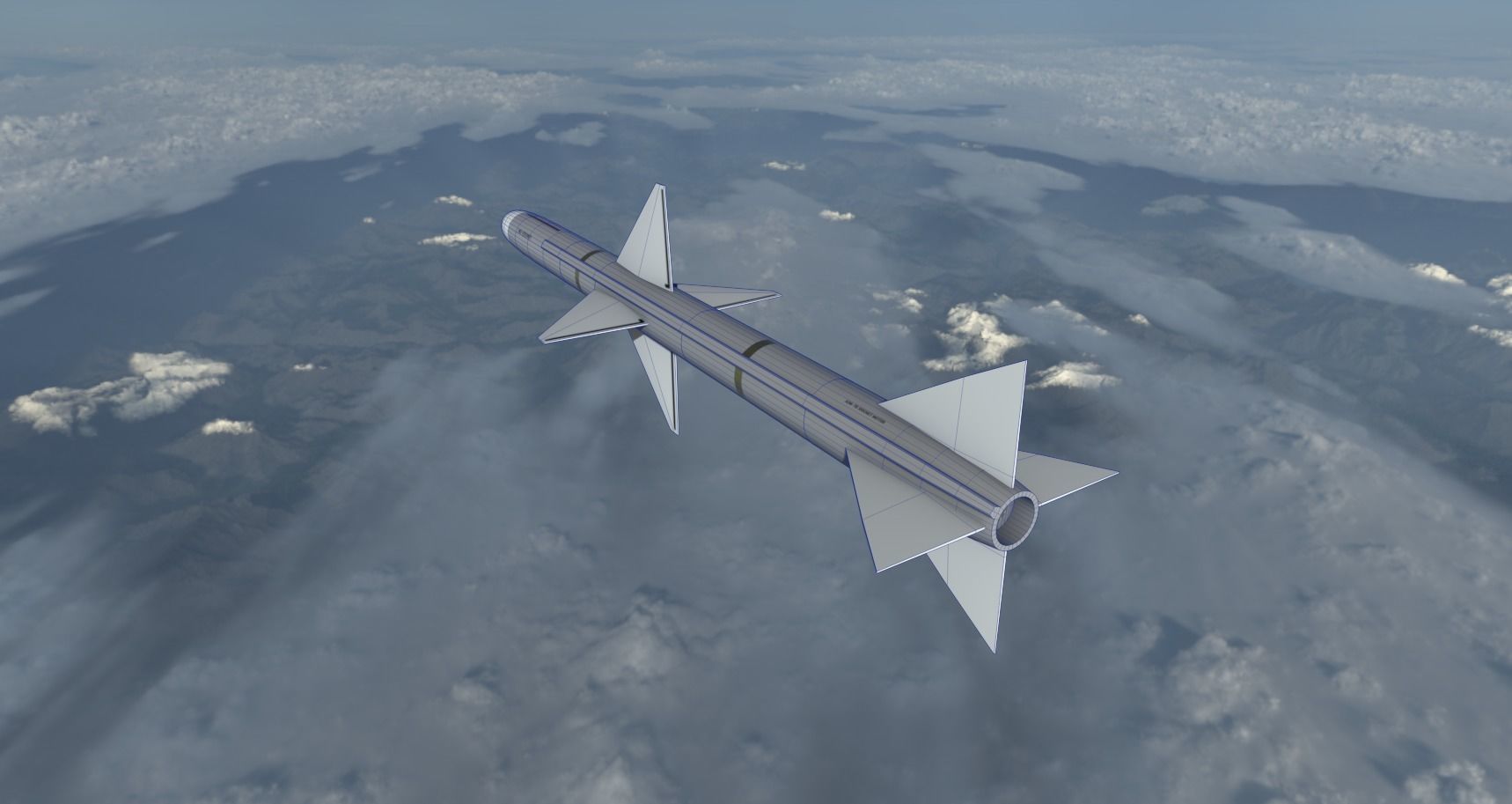 AIM-7 Missile Low-poly 3D model_10