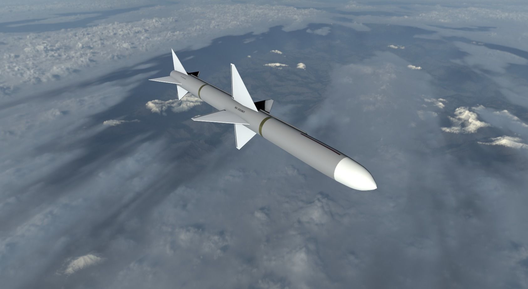 AIM-7 Missile Low-poly 3D model_1