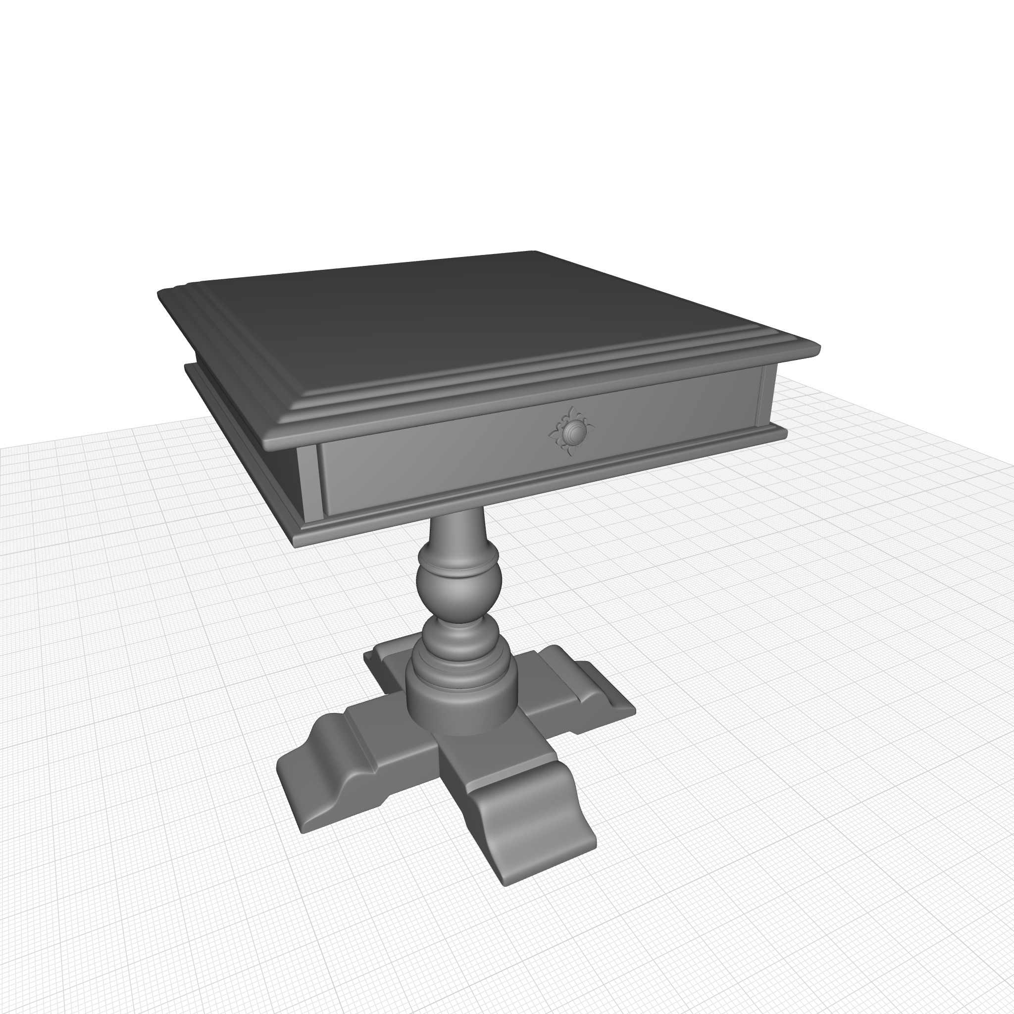 Hill Country Nightstand End Side Table 3D model_3