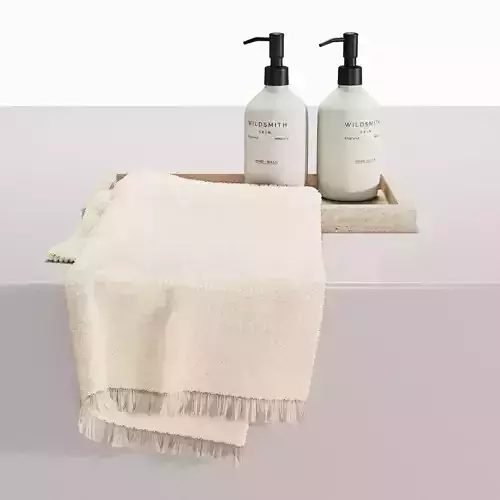Wildsmith hand wash and lotion with a tray and towel