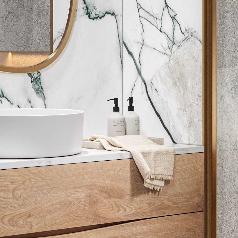 Wildsmith hand wash and lotion with a tray and towel 3D model_3