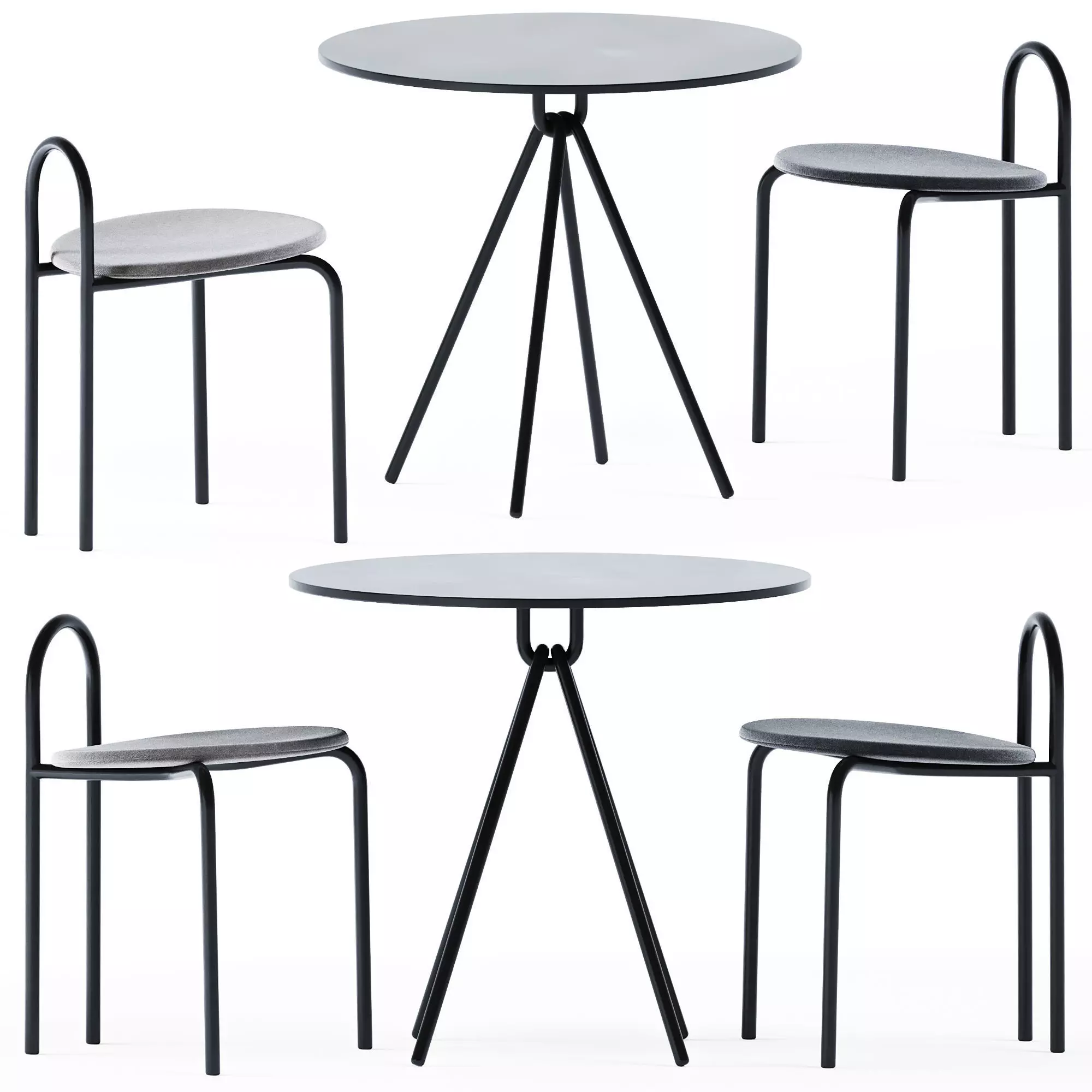 Piper Cafe Table by DesignByThem and Stool Michelle by SP01 3D model