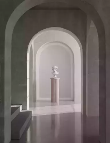 corridor and sculpture