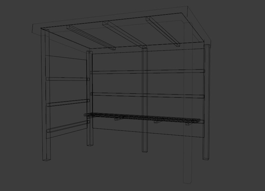 bus stop Free 3D model_3