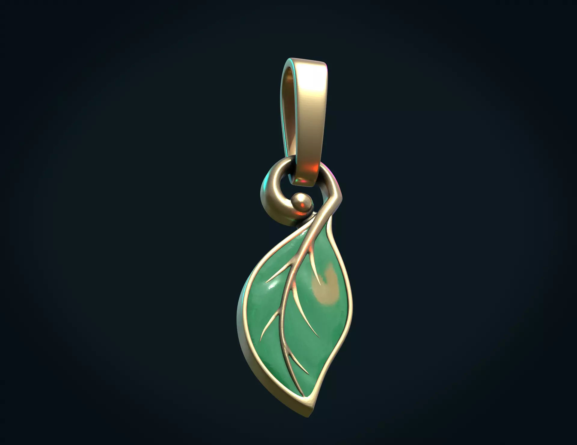 Leaf pendant 3D print model