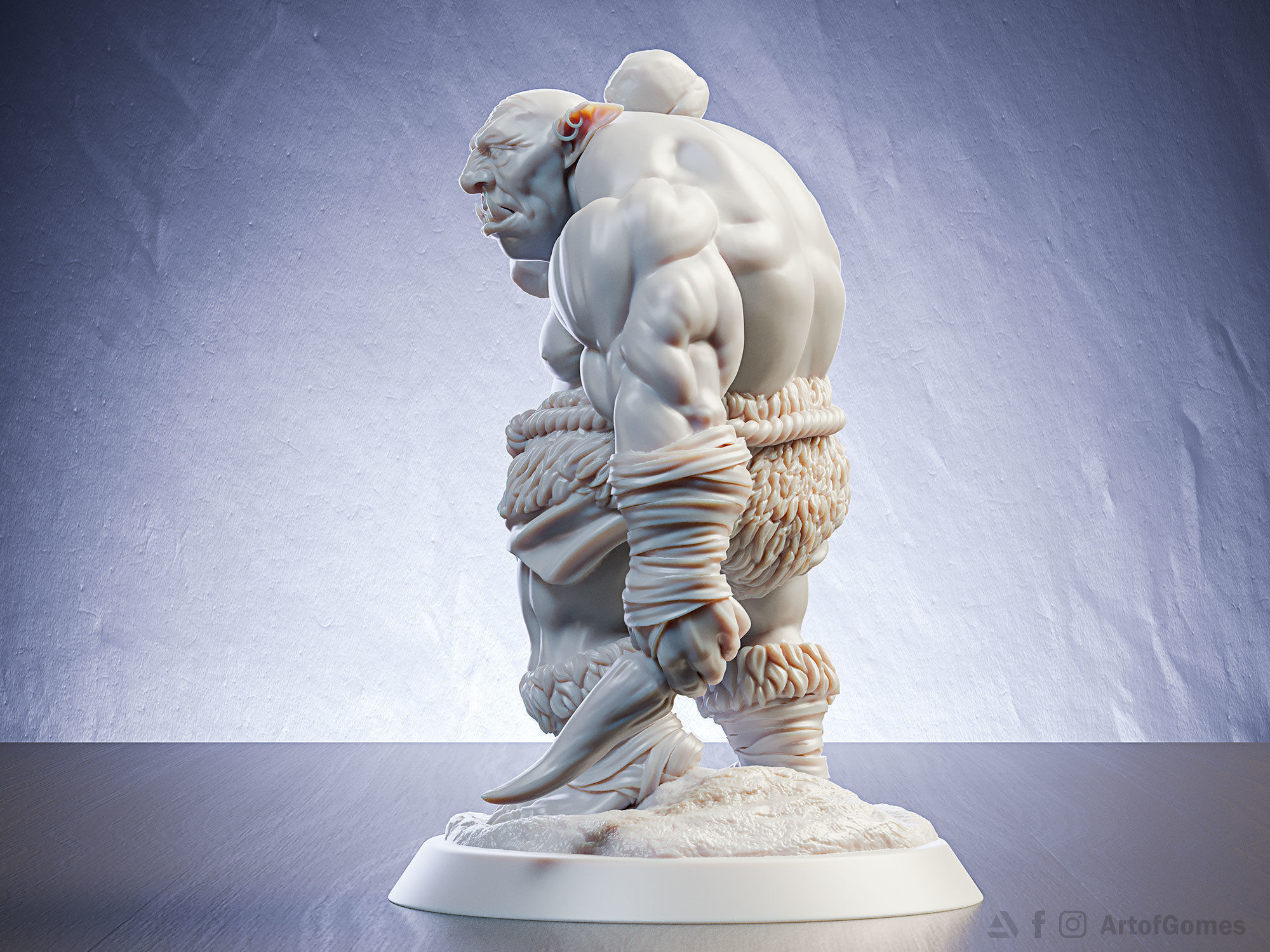 Troll Miniature 32mm and 75mm 3D print model_7