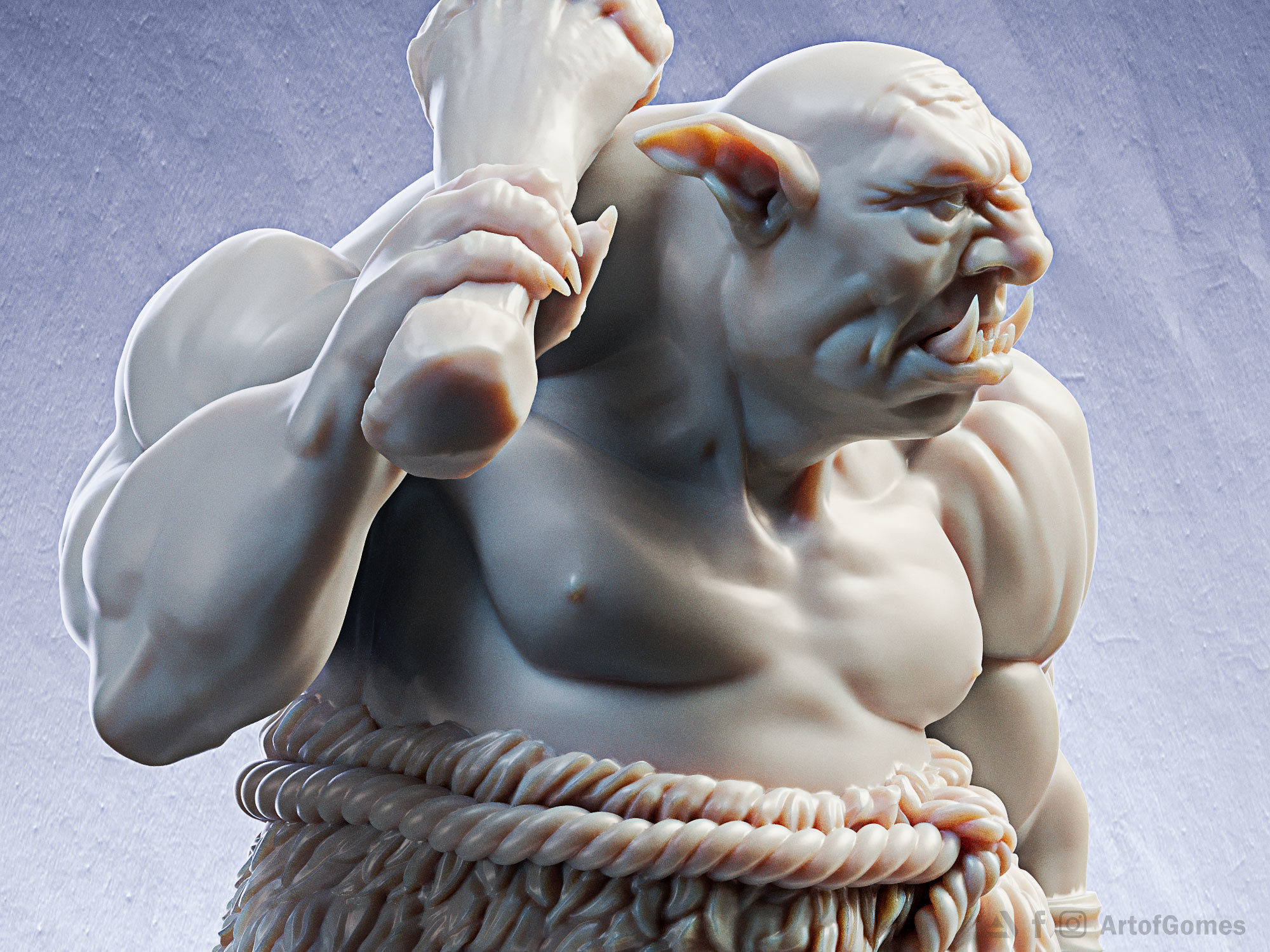 Troll Miniature 32mm and 75mm 3D print model_2